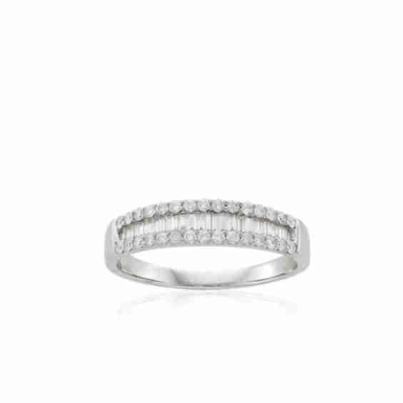 Baguette Round Diamond Band