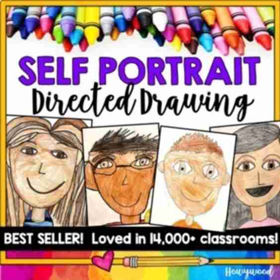Self Portrait Directed Drawing Art Project Craft Activity Back To School Year