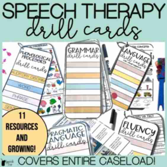 Speech Therapy Activities Drill Cards Bundle