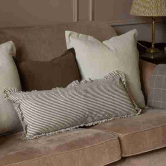 Darcy Stripe Ruffle Cushion 
