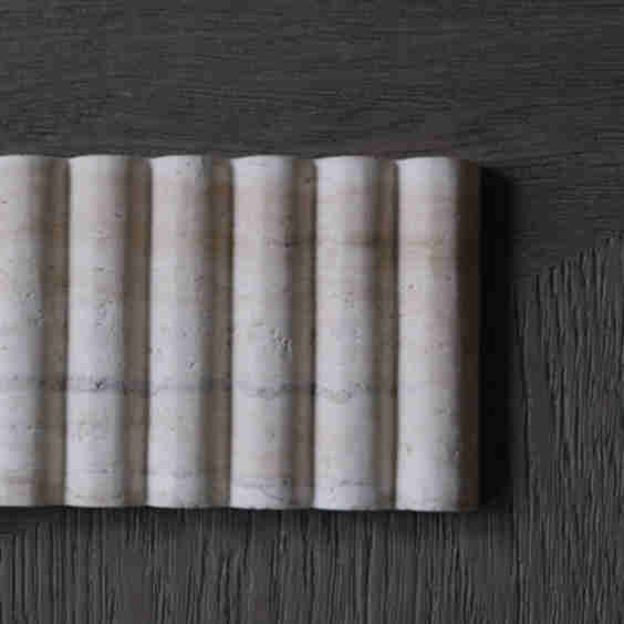 Scallop Travertine Tray