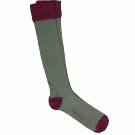 Two-Tone High Ribbed Socks