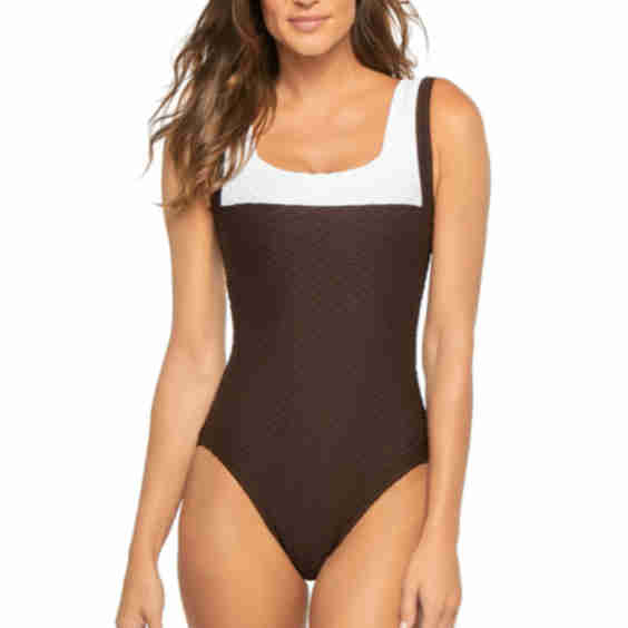 Textured One Piece Swimsuit