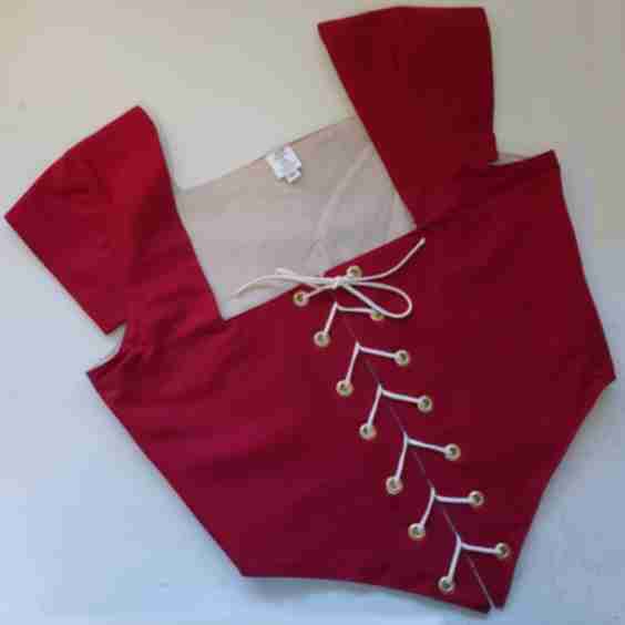 Linen Bodice with Notched Epaulets
