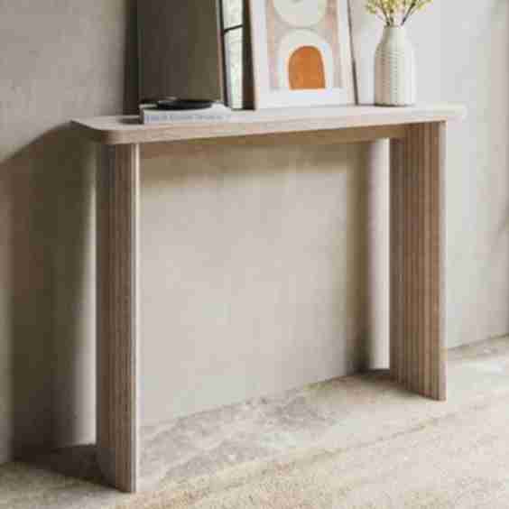 Slim Narrow Light Oak Console Table 