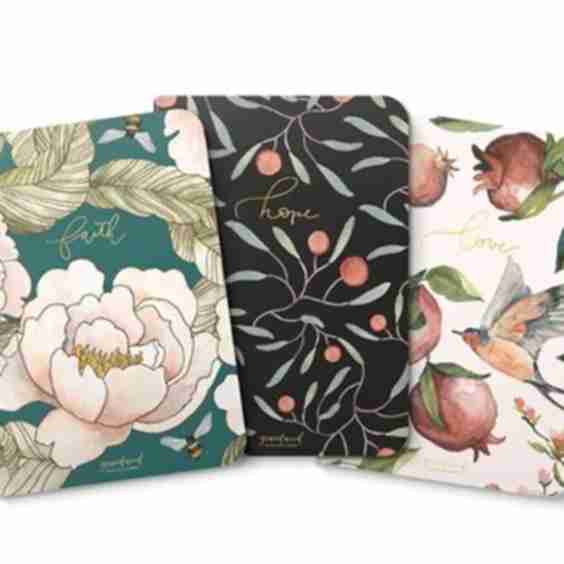 GraceLaced Lined Notebooks, Faith, Hope, Love, Set of 3
