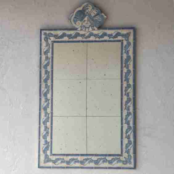 Papier-Mâché Painted Mirror
