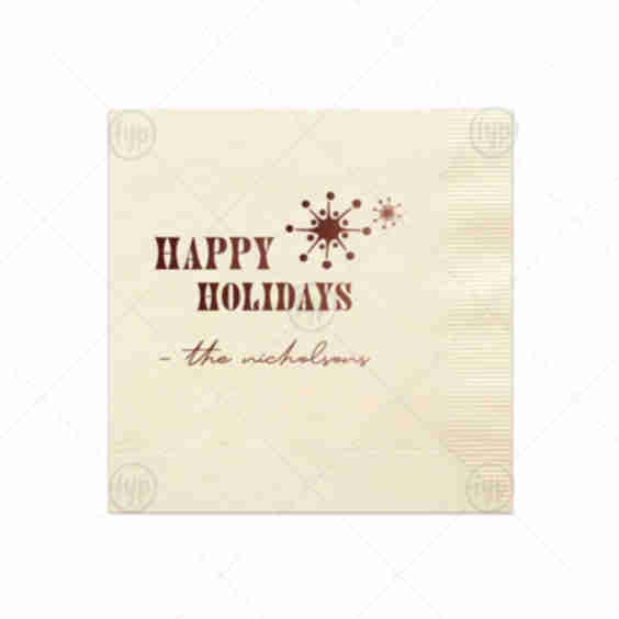 Retro Snowflakes Napkin