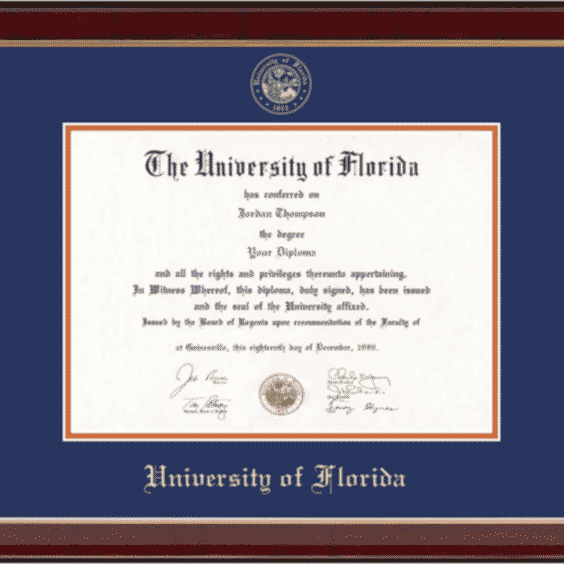 University of Florida Gold Embossed Diploma Frame