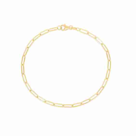 14K Yellow Gold Paperclip Chain 10" Ankle Bracelet