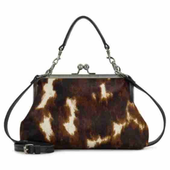 Vione Cavalino Haircalf Leather Frame Bag