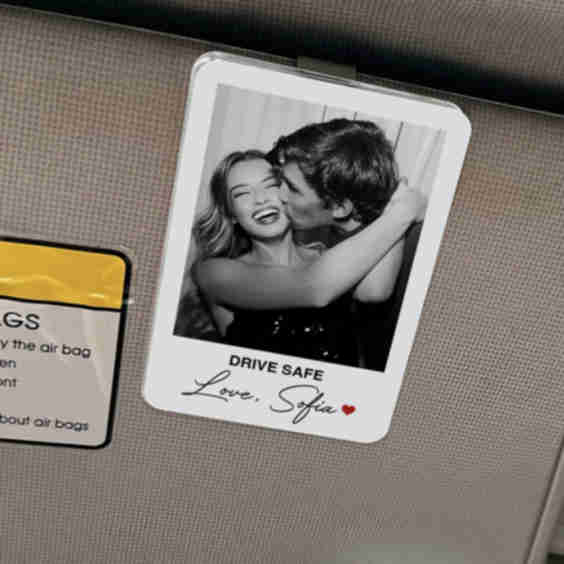 Personalized Photo Car Visor Clip With Custom Message