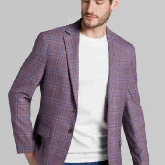 Tailored Fit Plaid Sportcoat