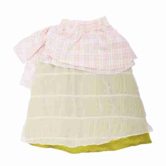 Chiffon Dot Layered Banding Skirt