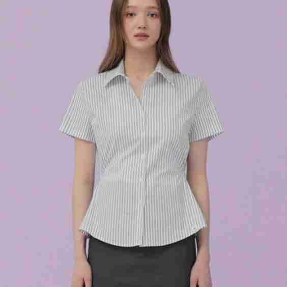 Porin Stripe Two-Way Short Sleeve Shirt