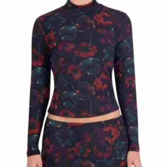 Mesh Mock Neck Top