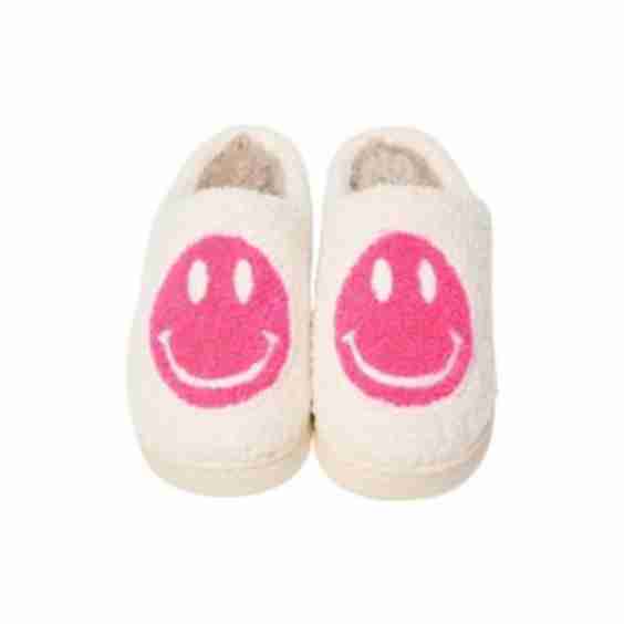 Girls' Plush Happy Face Slippers