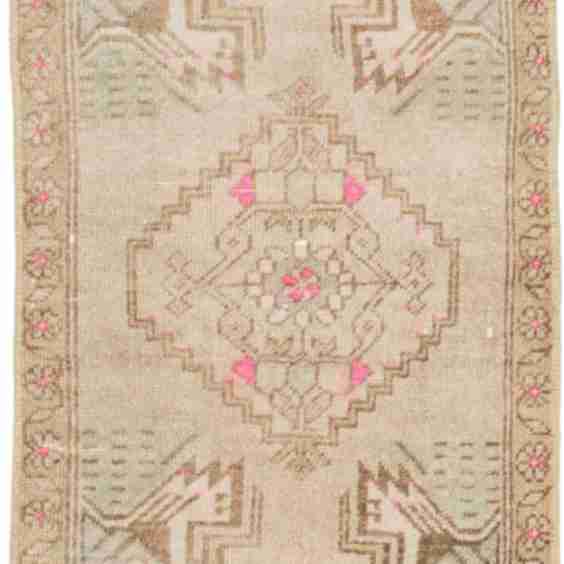 Vintage Turkish Hand-Knotted Rug 