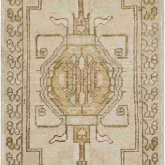 Vintage Turkish Hand-Knotted Rug - 1' 4" x 2' 9" (16" x 33")