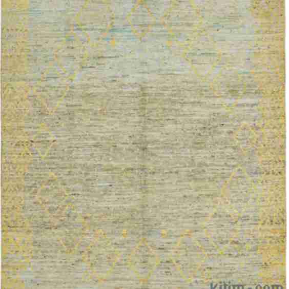 New Moroccan Style Hand-Knotted Rug