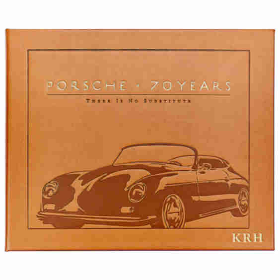 70 Years Of Porsche Personalized Tan Leather Bound Book