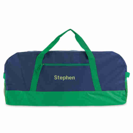 Navy And Green Personalized Duffel Bags