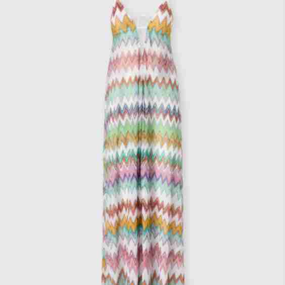 Long Beach Dress in Lame Viscose
