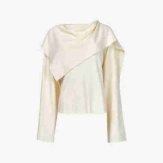 Scarf Relaxed Fit Long Sleeve Knitted Jumper