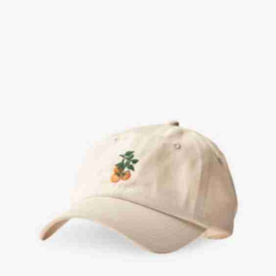 Tomato Leaf Embroidered Adjustable Cotton Hat