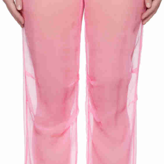 Mousseline Silk Chiffon Knee Trousers