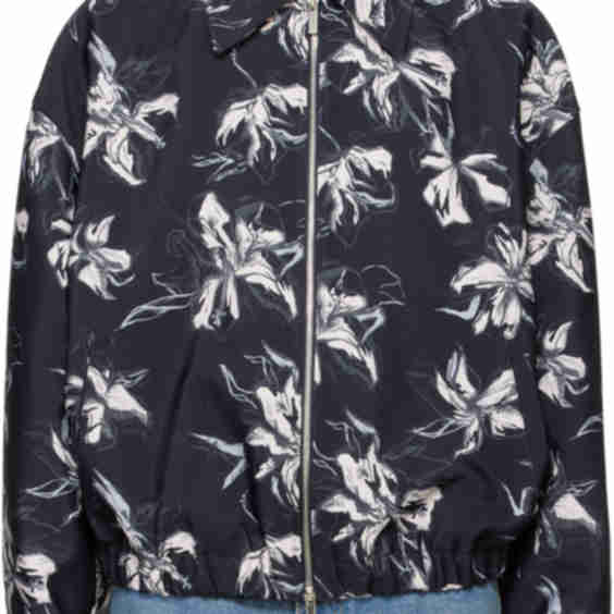 Flower Printed Bomber Jacket