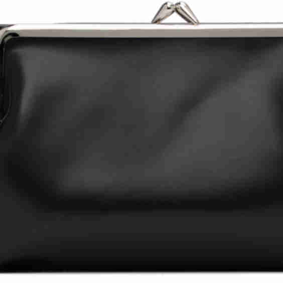 Black Glossy Smooth Metal Clasp Bag