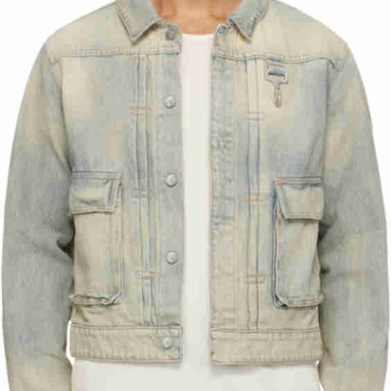 Concealed Button Denim Trucker Jacket