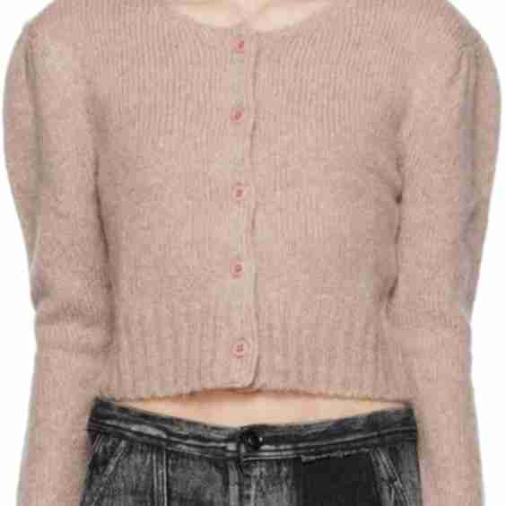 Pink Puff Sleeve Cardigan