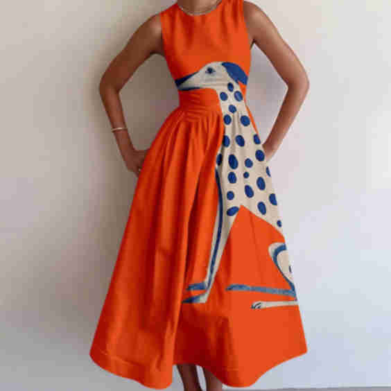 Spotted Dog Printed Dress