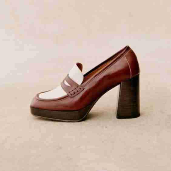 Vegan Leather Square Toe Chunky Heel Platform Loafers
