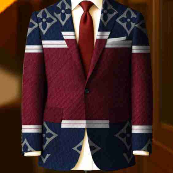 Men's Business Casual Large Pocket Print Blazers
