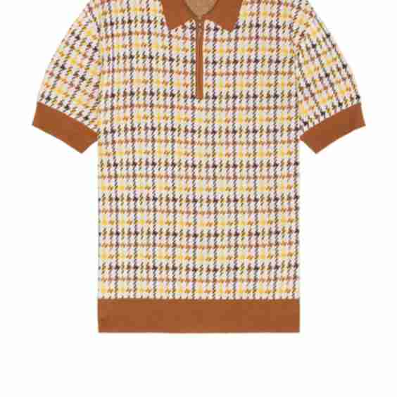 Finn 1/4 Zip Dogtooth Knit Polo
