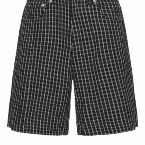 Plaid Baggy Denim Shorts