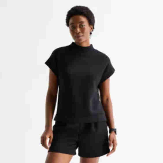 Womens Mock Neck Short Sleeve T Shirt