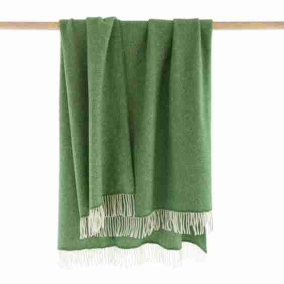 Merino Wool Cashmere Throw Herringbone