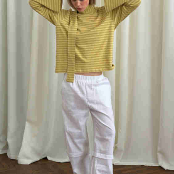 Striped Longsleeve with Scarf Top