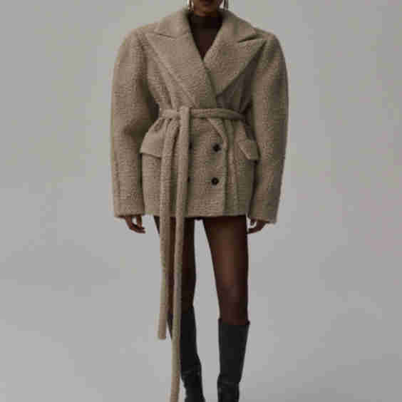 Mousa Teddy Jacket In Beige