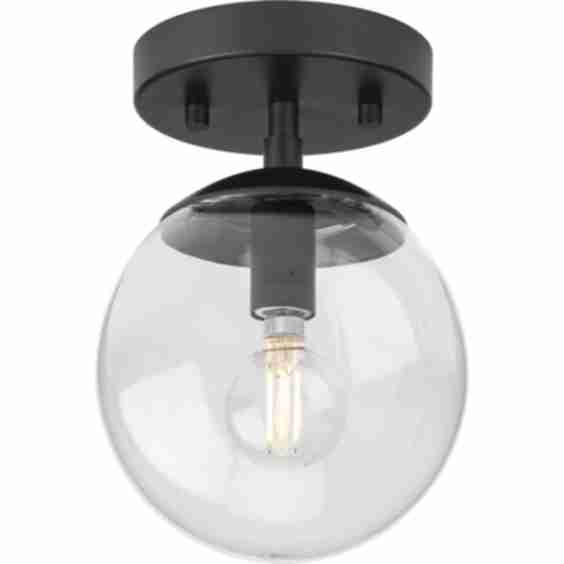 Atwell 1 Light 5.87 inch Matte Black Semi-flush Ceiling Light