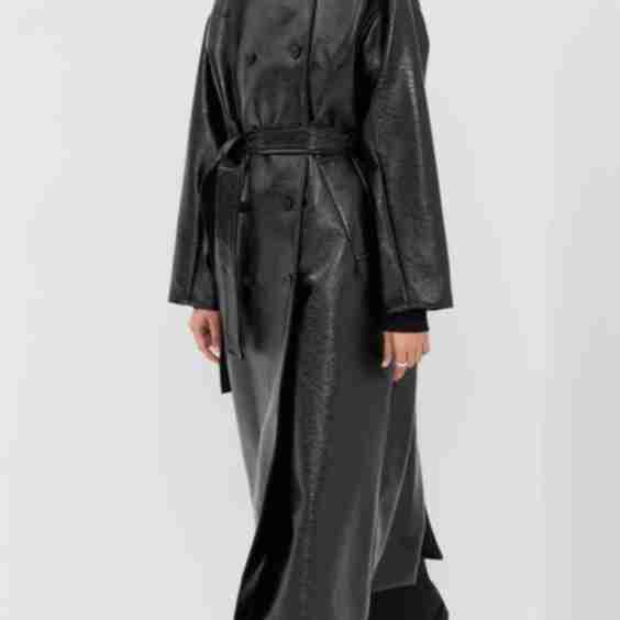 Shine Oversized Faux Leather Coat