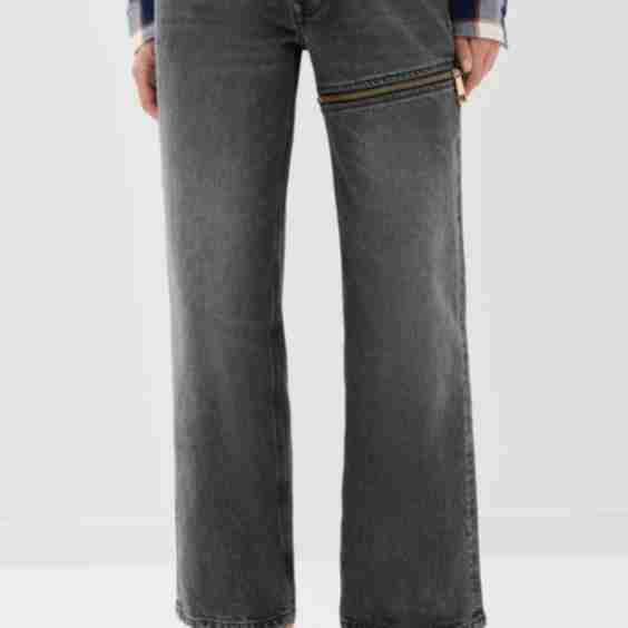 Denim Zipper Trousers