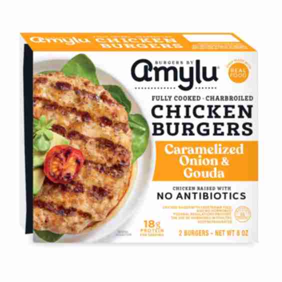 Caramelized Onion Gouda Chicken Burger