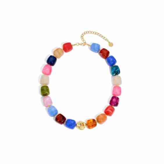 Chunky Necklace Square Resin Bead Necklaces