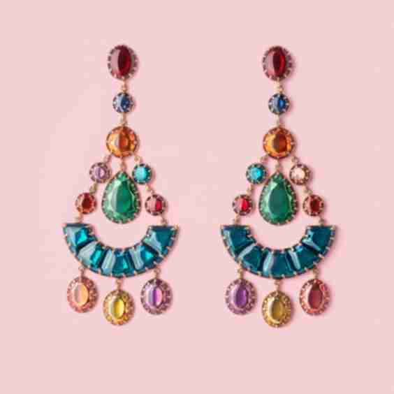 Rainbow Moon Earrings 
