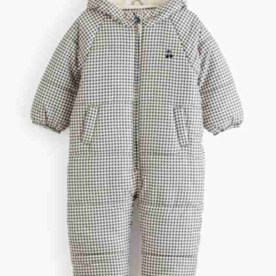 Gingham Quilted Cherry Snowsuit 